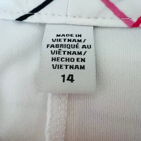 IZOD Golf Tennis Skort White Pink Blue Grid UPF 50 Stretch Sporty Size 14 - Picture 9 of 10